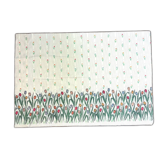 Vintage Fieldcrest Tulip Stripe Single Standard Bed Pillow Case Made in the USA - Picture 1 of 5